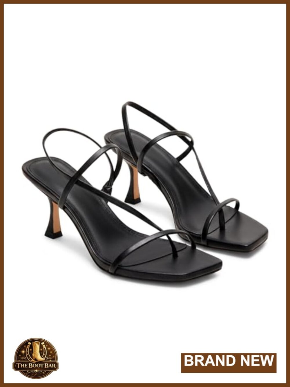 Strappy Kitten Heels Sandals Square Open Toe Slingback Thong Sandals Party